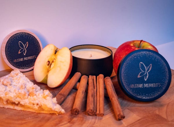 Handgemaakte Kaars - Zwart mooi gevormd blikje