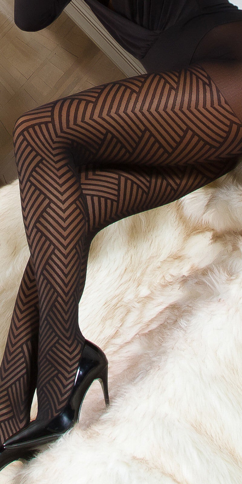 Sexy Strumpfhose mit geometrischem Muster