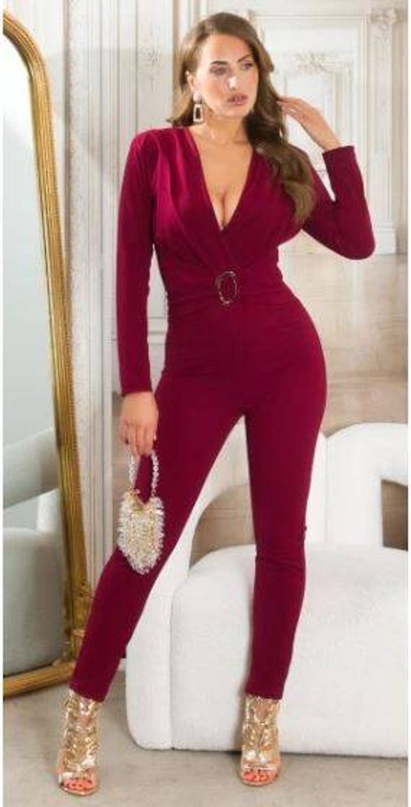 Langarm Overall mit goldener Schnalle