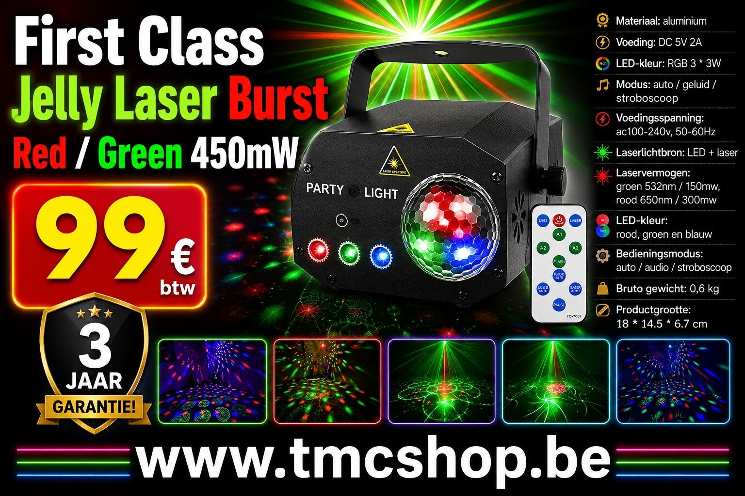 First Class Jelly Laser Burst Red / Green 450mW