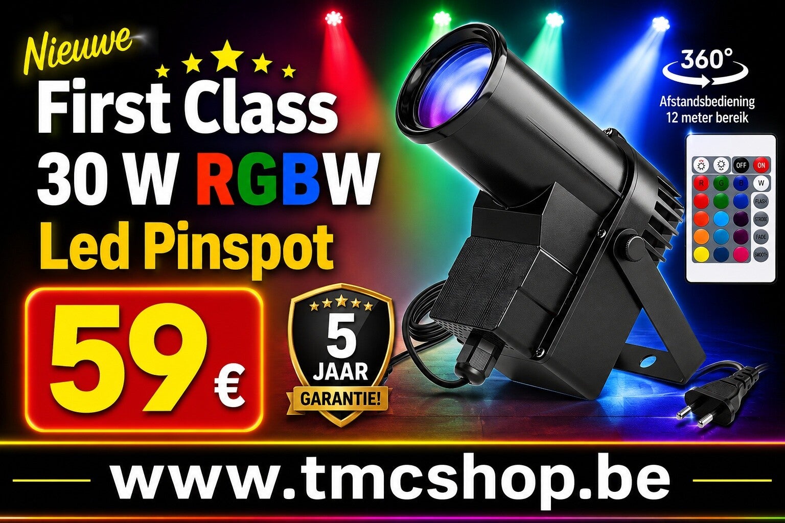 30 W RGBW Led Pinspot
