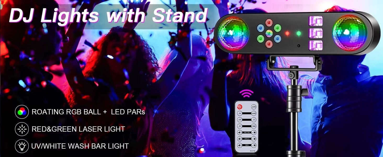 First Class 90W Complete Lichtset 1 met  Roterende Magic Ball Light Met  Afstandsbediening