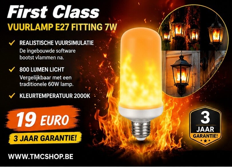 First Class Vuurlamp E27 7W