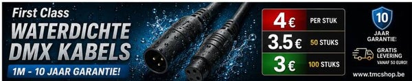 50 x First Class Waterdichte Dmx Kabels 1m - 10 Jaar Garantie!
