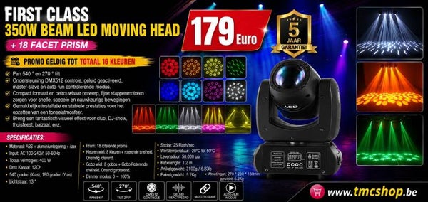 FIRST CLASS 350W BEAM LED MOVING HEAD + 18 Facet Prism