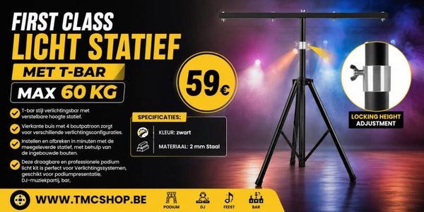 First Class Licht Statief met T-Bar Max 60 Kg