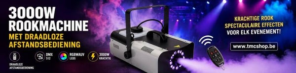 First Class Rookmachine 3000W met Vaste en draadloze afstandsbediening + Dmx + 9 x 15W RGBWAUV Leds