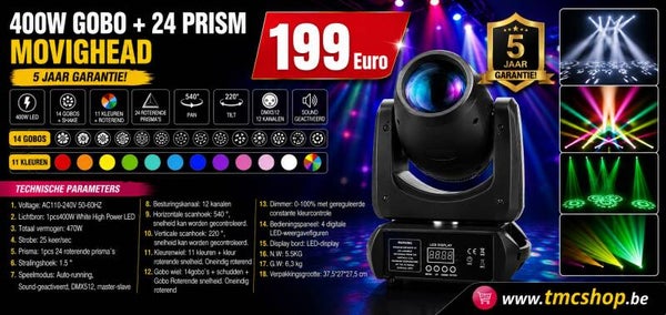 First Class 400W Gobo + 24 Prism Movighead