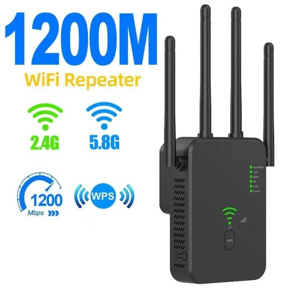 TP Link Ultra WiFi Versterker - 1200 Mbps - WiFi Repeater - WiFi Extender - Super WiFi Booster - WiFi Versterker Stopcontact - Extra Groot Bereik - 2.4 GHz + 5GHz Dual Band - 2026 Model