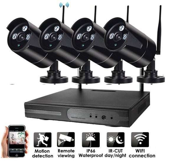 First Class Bewakingssysteem met 4 Zwarte HD-cameras 8MP