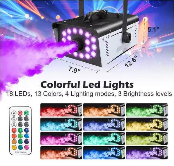 First Class 2500W Rookmachine met 18 x 5 W RGBWAUV Leds en afstandsbediening