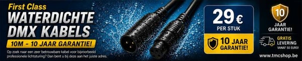 First Class Waterdichte Dmx Kabels 10m - 10 Jaar Garantie!
