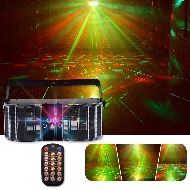 First Class Laser Sweeper RGBW LED RG Laser Butterfly Met Draadloze Afstandsbediening 9CH DMX
