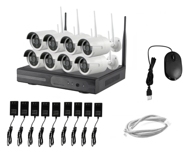 First Class Bewakingssysteem met 8 Witte HD-cameras 8MP
