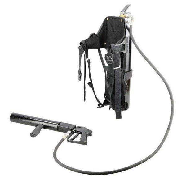 First Class CO² Gun special effect met +- 1.5 m aansluitdarm en Backpack