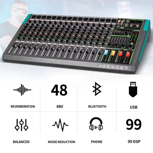 First Class Professionele Audio Mixer 16 Kanaals met Ingebouwde 256 Effecten.