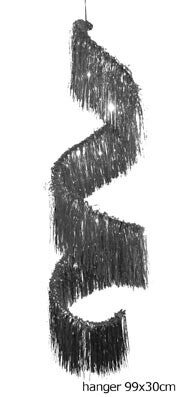 Folie gordijn zilver cirkelvormig 99 x 30 cm.