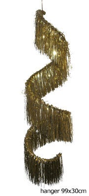 Folie gordijn goud cirkelvormig 99 x 30 cm.