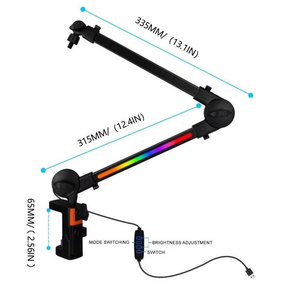 First Class Professionele 360° Rotatie microfoonarm met RGB verlichting