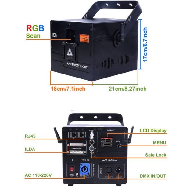 First Class 30W Fullcolor dpss Laser 60kpps, Ilda, Dmx, Android Ios App