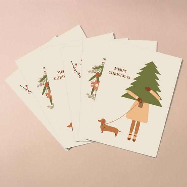 Set kaarten "kerst" (6 stuks)