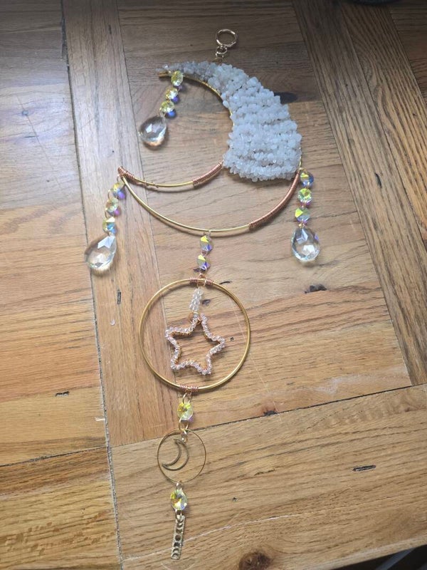 Moonstone moon suncatcher
