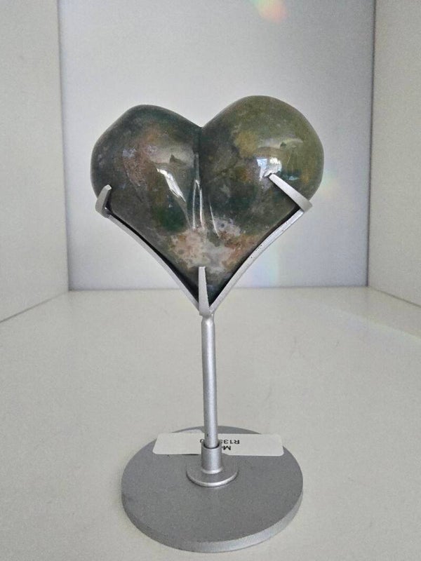 Moss Bubble Heart in custom stand R135