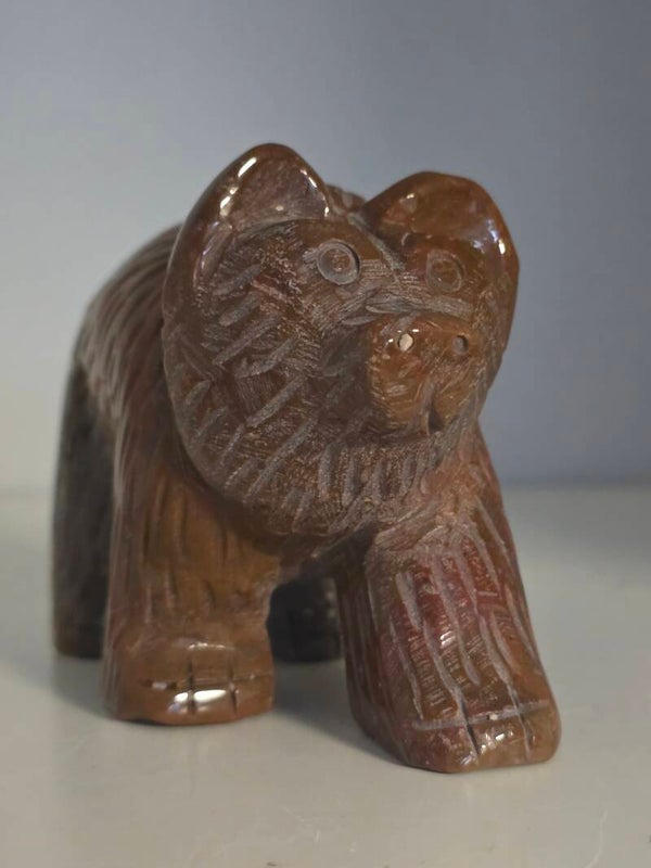 Ocean Jasper Bear Carving CX193