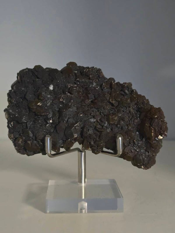 Dragon Scale Calcite & Hematite Raw on stand CX219