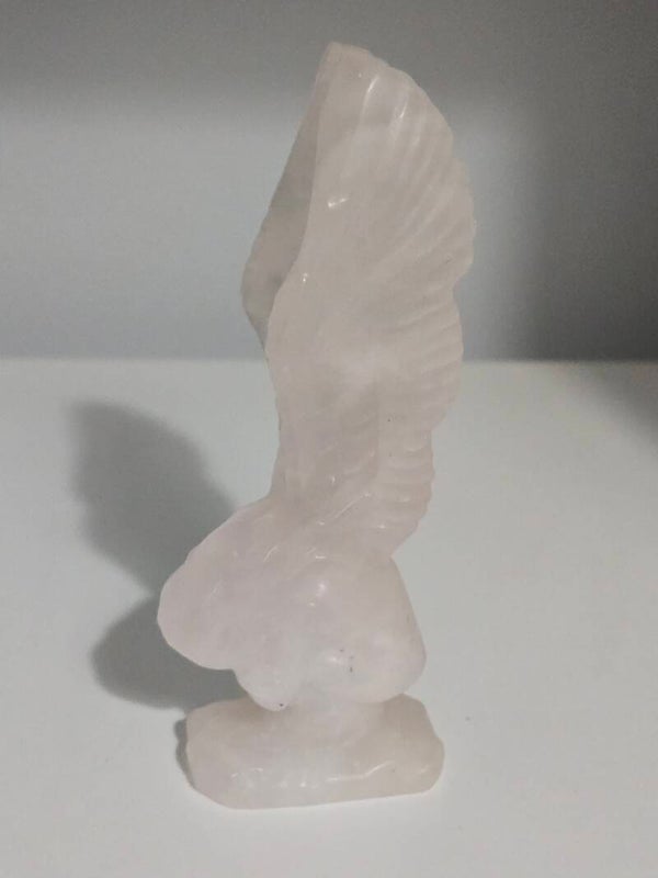 Rose quartz fallen angel carving CX222