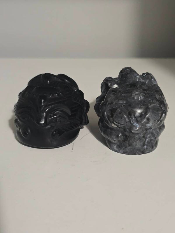 Black Obsidian and Lavakite 9 tails lucky fox