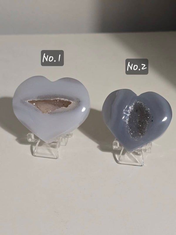Agate Druzy Hearts