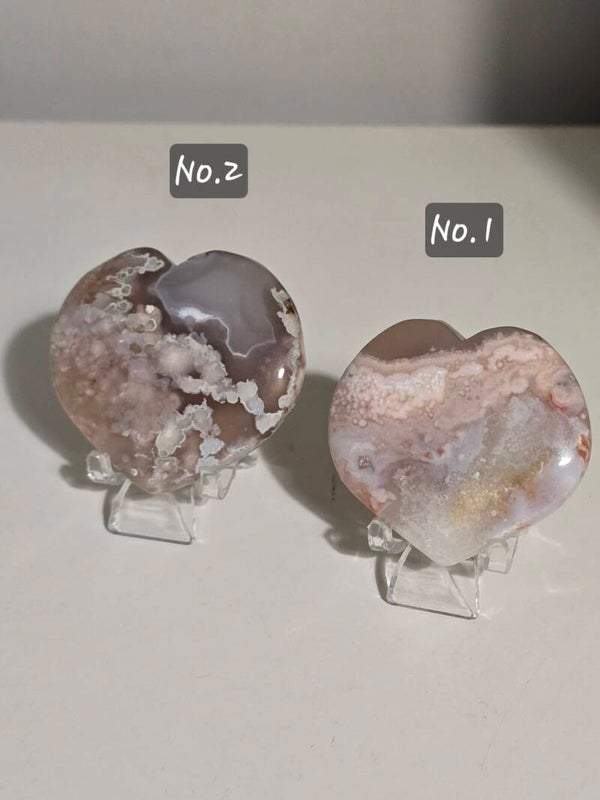 Flower Agate Hearts