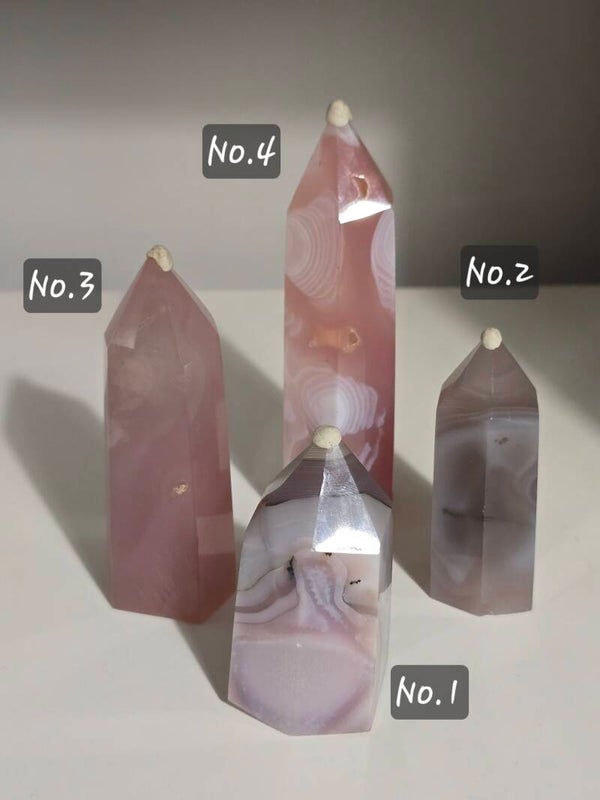 Pink Jelly Agate Towers