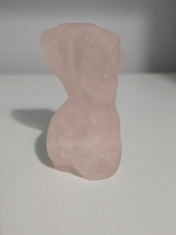 Rose Quartz Lady Carving CX352