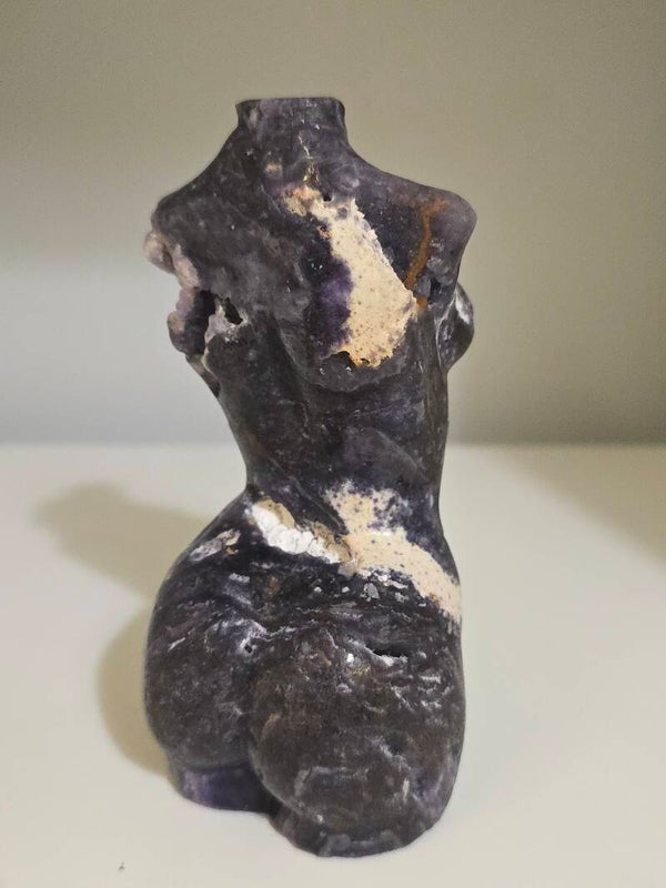 Flourite Root Lady Figure Carving Z454