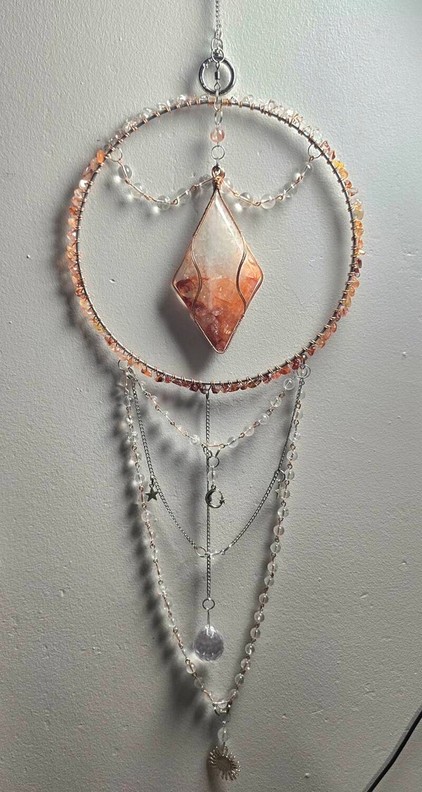 Fire Quartz Diamond Suncatcher