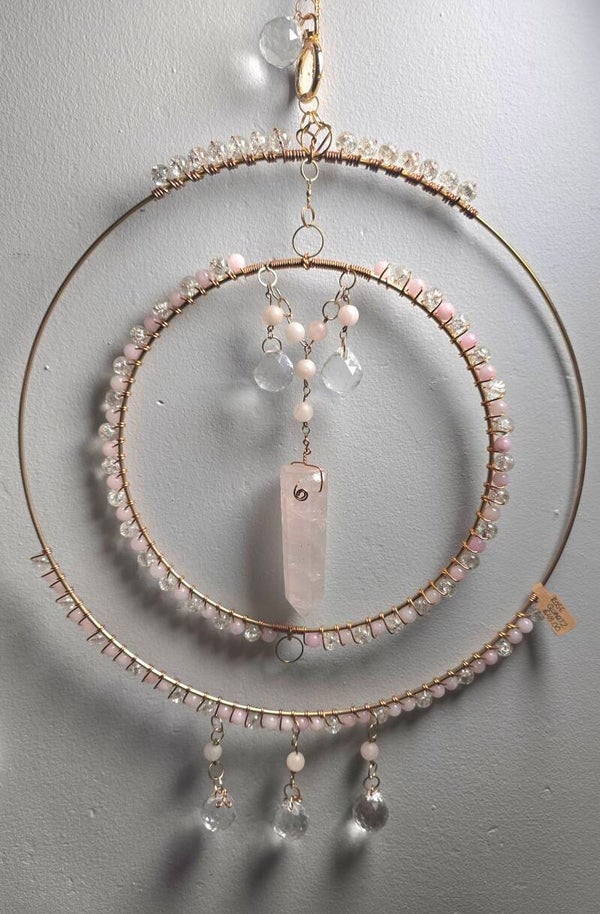 Extra Large Rose Quartz Suncatcher