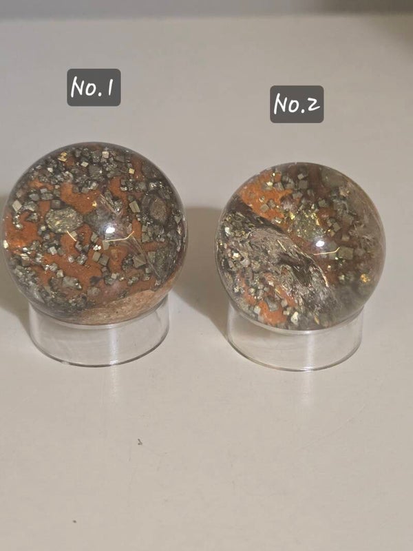 Pyrite & Moss Spheres