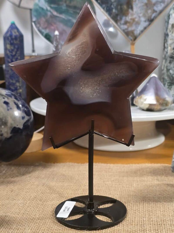 Agate Druzy Star On Stand G29