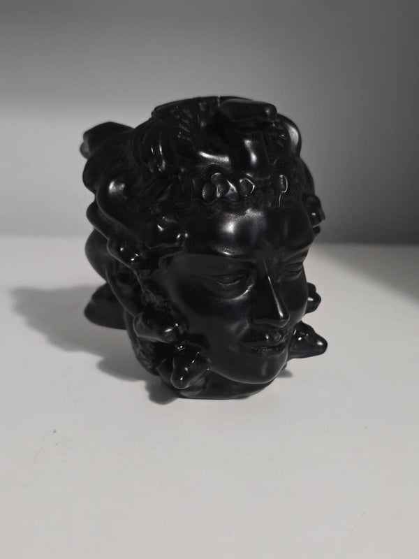 Obsidian Madusa Head Carving R259