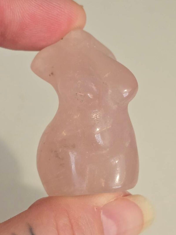 Rose Quartz Lady Body Carving S63