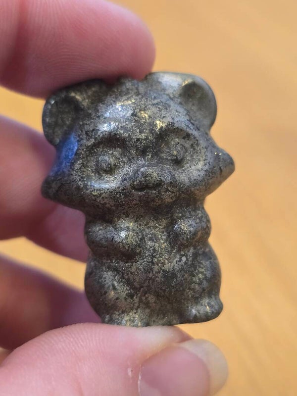 Pyrite Racoon Carving S84C