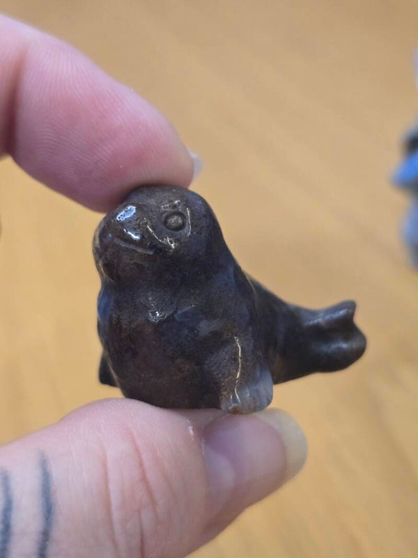 Moss Agate Seal Carving S73F