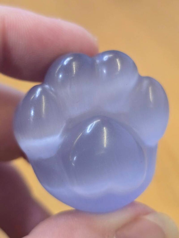 Purple Cats Eye Paw Carving S79A