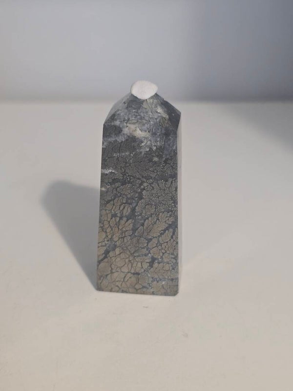 Pyrite Flower Agate Tower A178