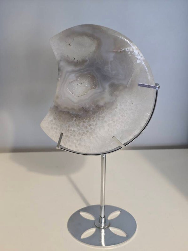 Agate Druzy Moon on Stand R299