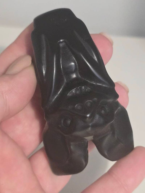 Black Obsidian Hanging Bat R434