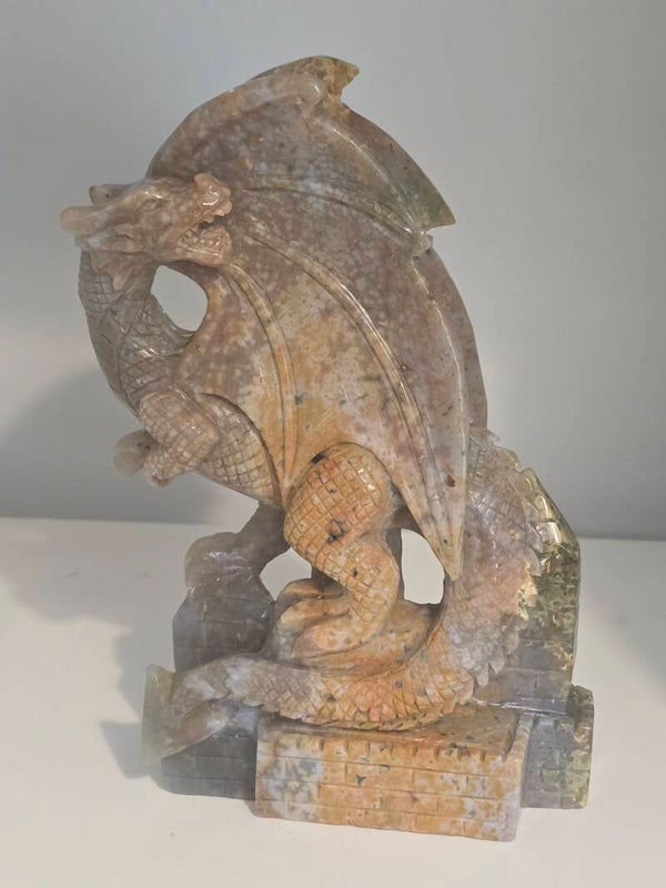8th Vein Ocean Jasper Dragon Carving Z529 1409g