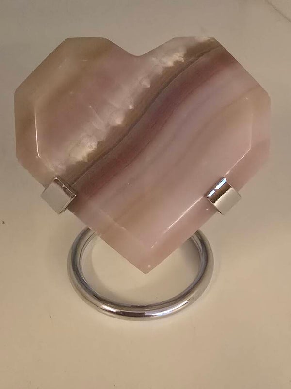Pink Banded Onyx Heart F37
